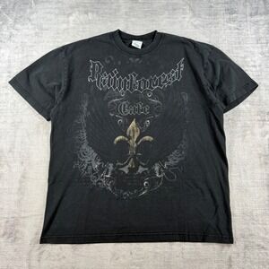 Rainforest Cafe Shirt Mens XL Black Vintage Y2K Gothic Grunge Fleur De Lis